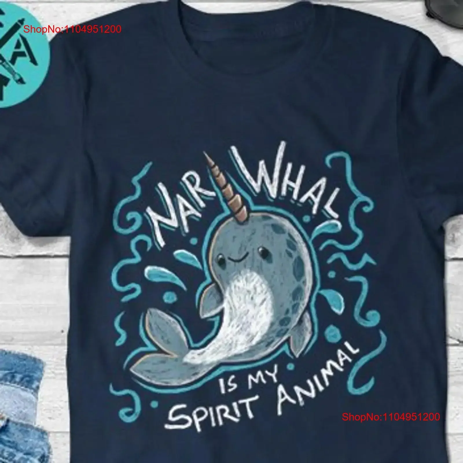

Cute Narwhal Is My Spirit Animal Mens T Shirt and Ladies Fit Sizes vintage Washed Stretched Slightly graphic Breathable fashion