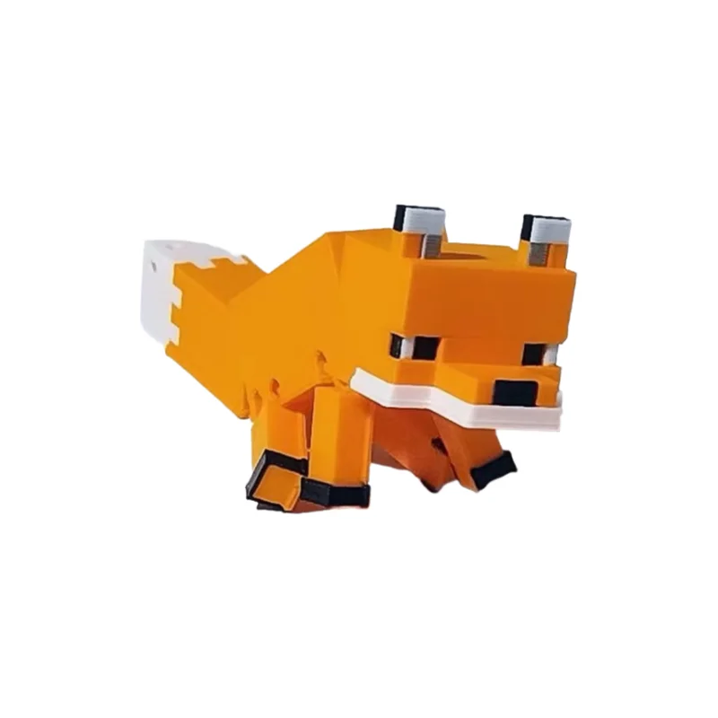 Mineworld Fox عمل نموذج ثلاثية الأبعاد مطبوعة أجنحة متحركة سطح المكتب الديكور MC ألعاب محيط كتلة نمط لغز لعبة نموذج الهدايا