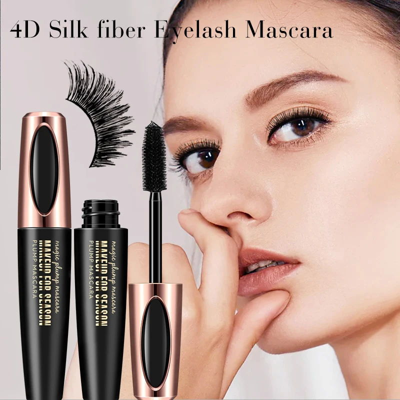 Waterproof 4D Mascara Thick Long Smudge-proof Plump Encrypted Long-lasting Curling Large Eye Makeup, Makeup Tools