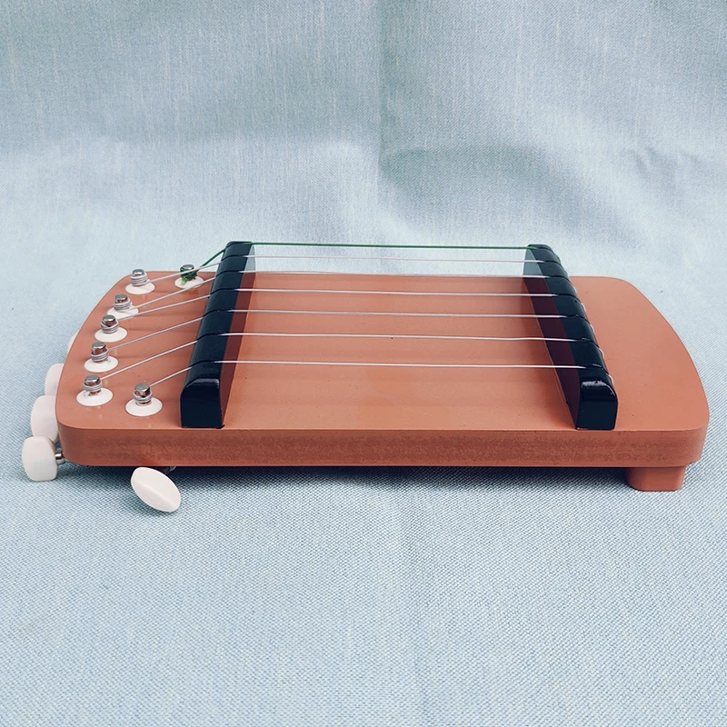 Wood Guqin Finger Trainer 7 String Guqin Fingering Exerciser Guqins Trainer with Adjustable Tuners Basic Skills Practice Tools