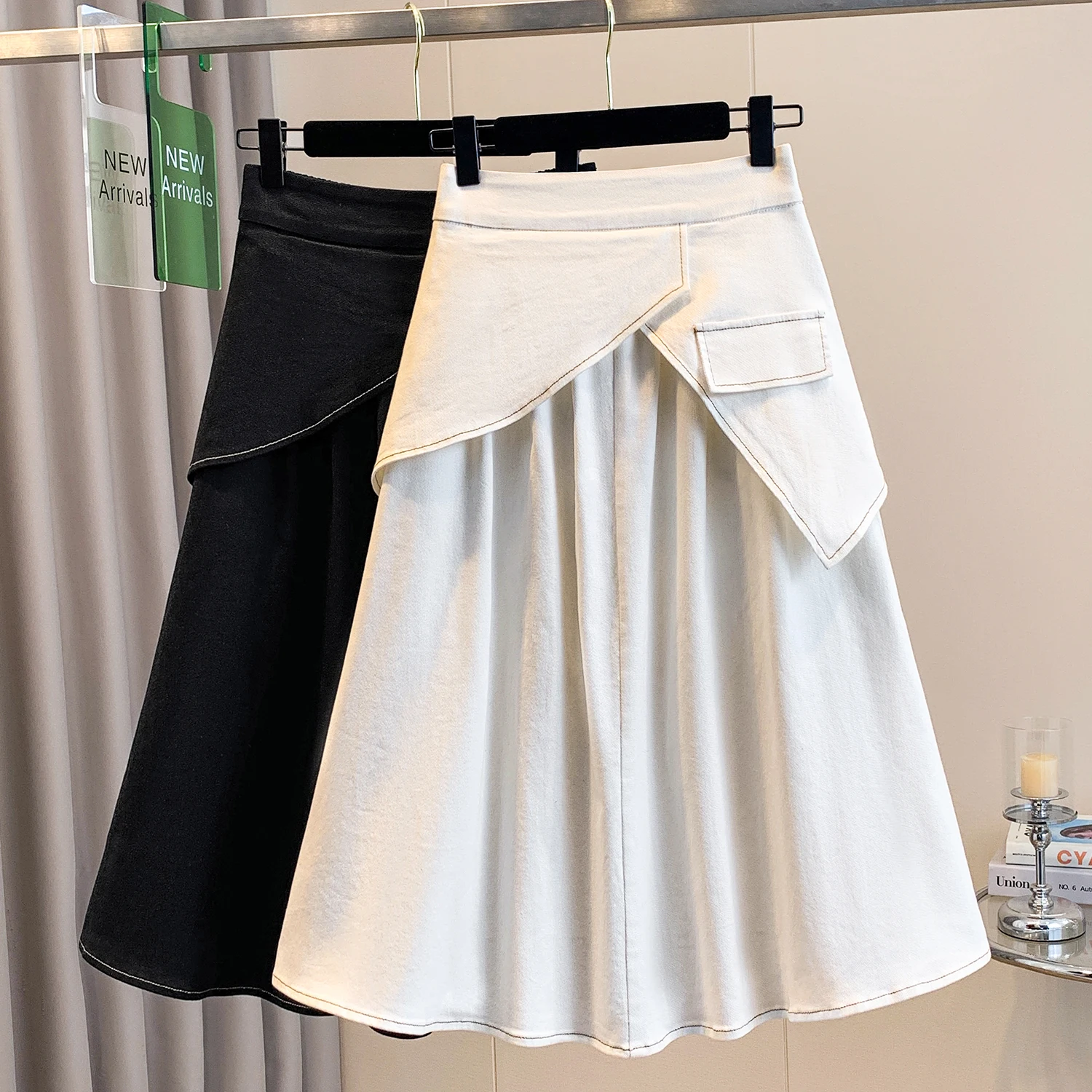 

Женская джинсовая юбка больших размеров для похудения, повседневная модная юбка с эластичной талией, удобная, весна-лето-осень, трендовая юбка-миди