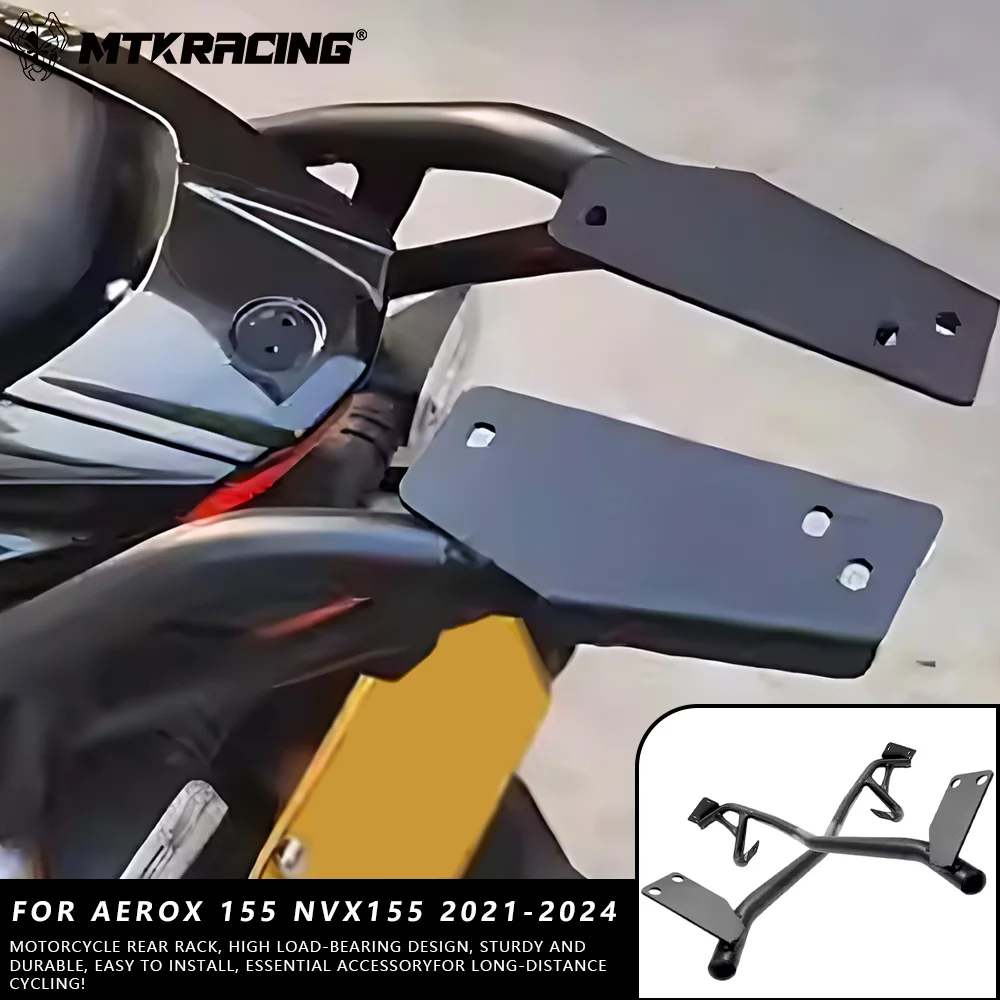 

MTKRACING For YAMAHA AEROX 155 NVX155 2021-2024 Motorcycle Rear Luggage Rack Cargo Holder Top Box Carrier Shelf Bracket