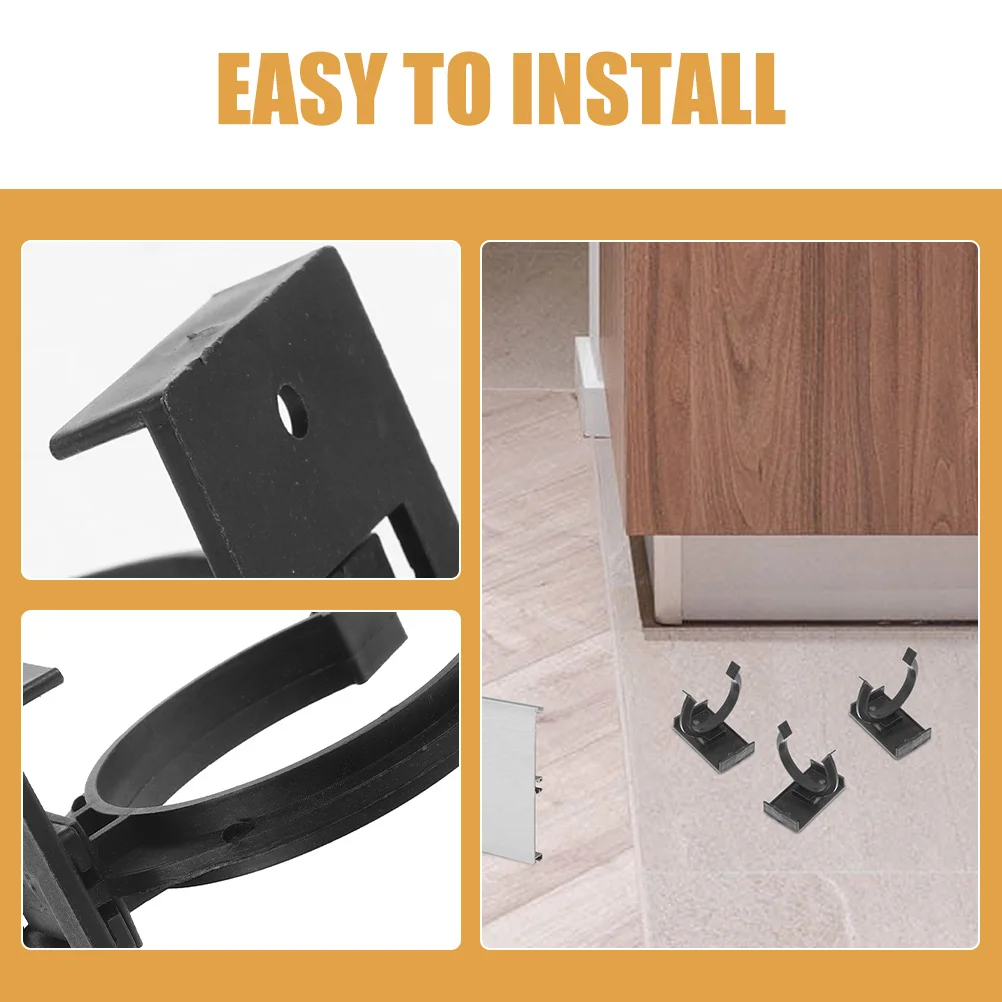 12 Sets Cabinet Foot Buckle Clips Kitchen Plinth Legs Leveler Skirting Board Trims Furniture Mounting Clamps Decorative Fixtures
