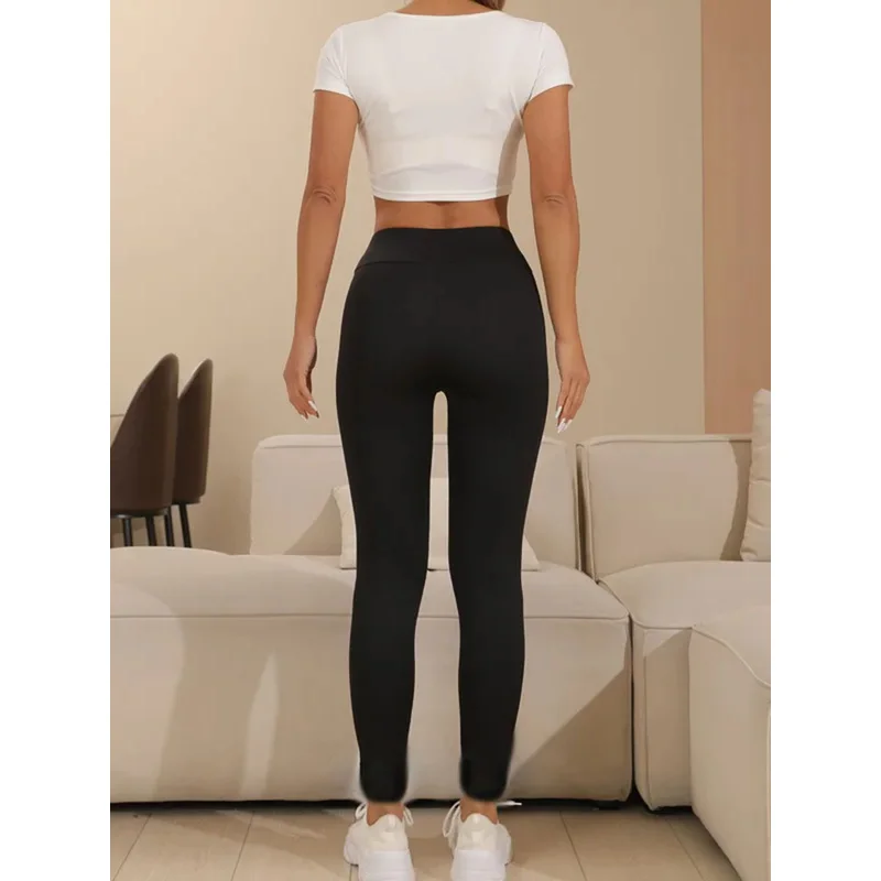 Winter Thicken Warm Leggings Women Lamb Cashmere Joggers High Waist Fleece Elastic Tights Warm Tights Pants Slim Velvet Legging