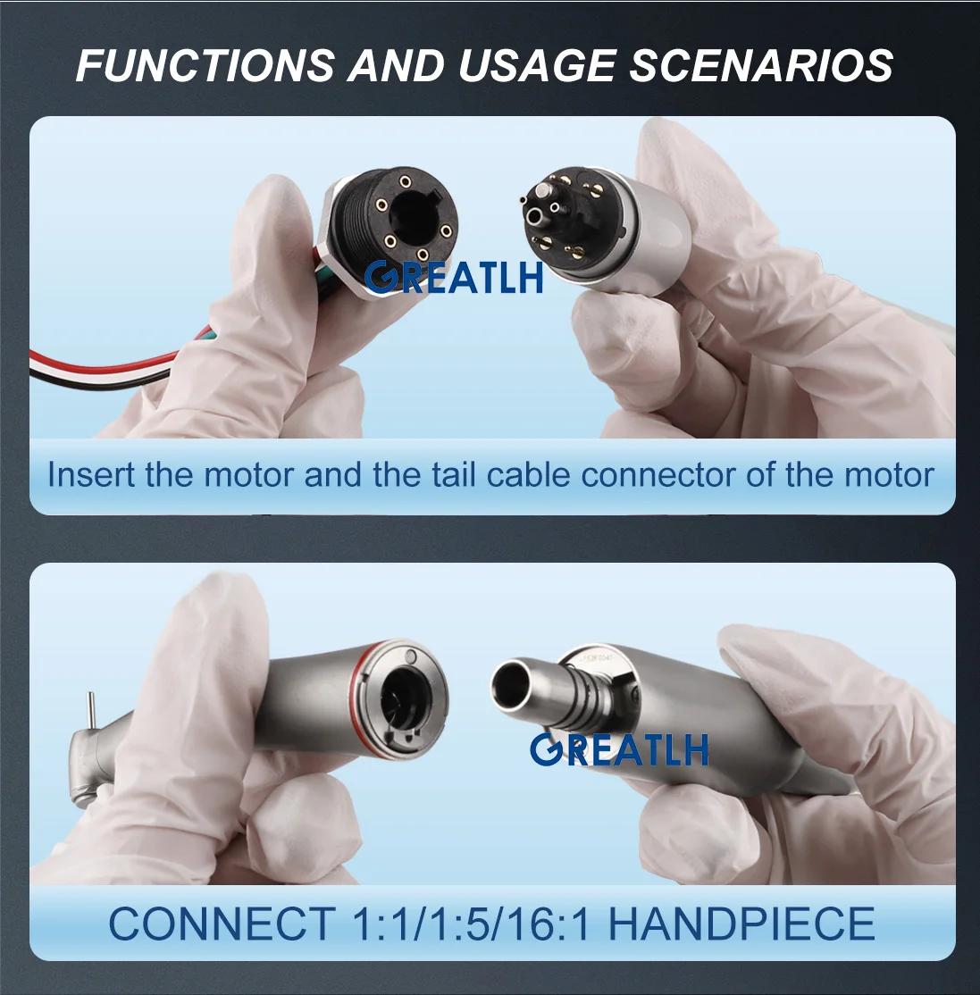Built-in Electric Micro Motor for 1:1 1:5 16:1 Handpiece Brushless Electrical Micro Motor Dentistry Instrument