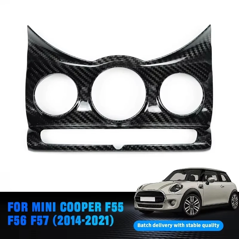 Real Carbon Fiber Car Center Console Air Condition Knob Panel Decoration Cover Accessories For MINI Cooper F55 F56 F57 2014-2021
