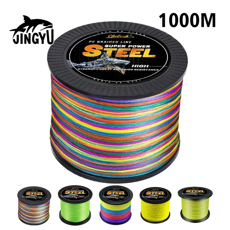 

Плетеная леска JINGYU PE 1000M8-Strand, сверхпрочная, японская, мультифиламентная, для карповой ловли, 22-100LB, для рыбалки с приманкой