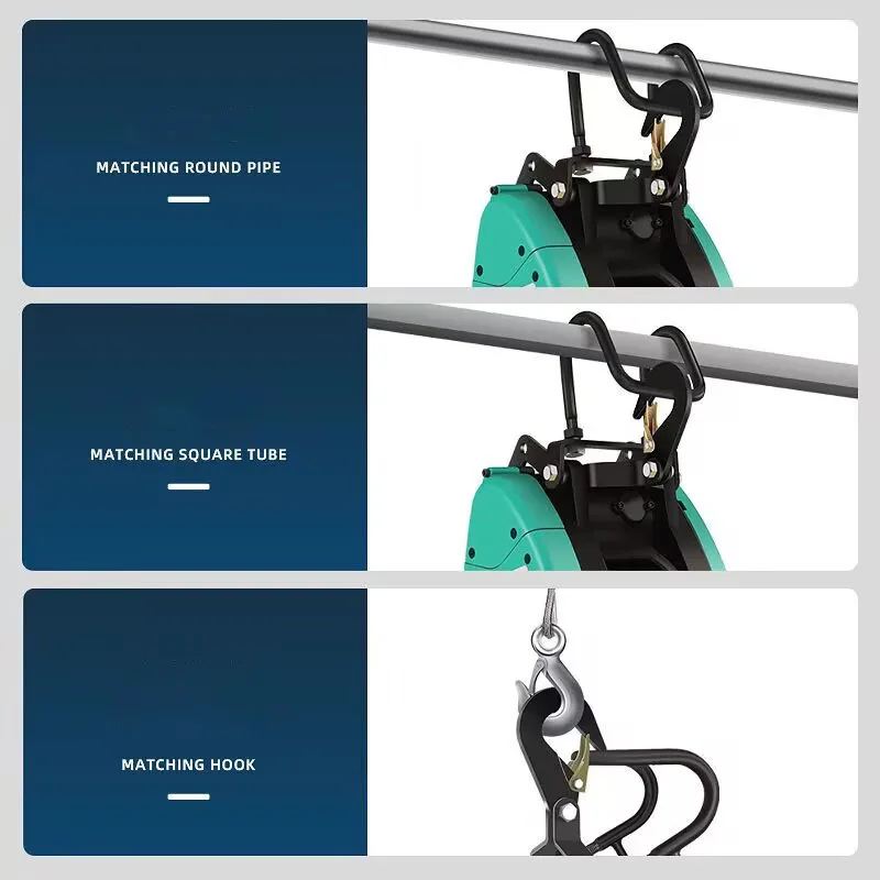 160KG/360KG paranco elettrico 220V telecomando domestico paranco portatile verricello aria condizionata gru verricello elettrico