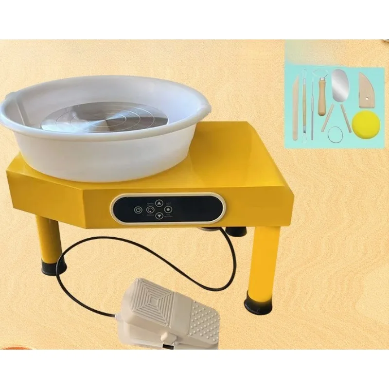High Power Stepless Speed Pottery Wheel Machine Professional Clay Forming Device For Adult Children School Pottery Teaching Use