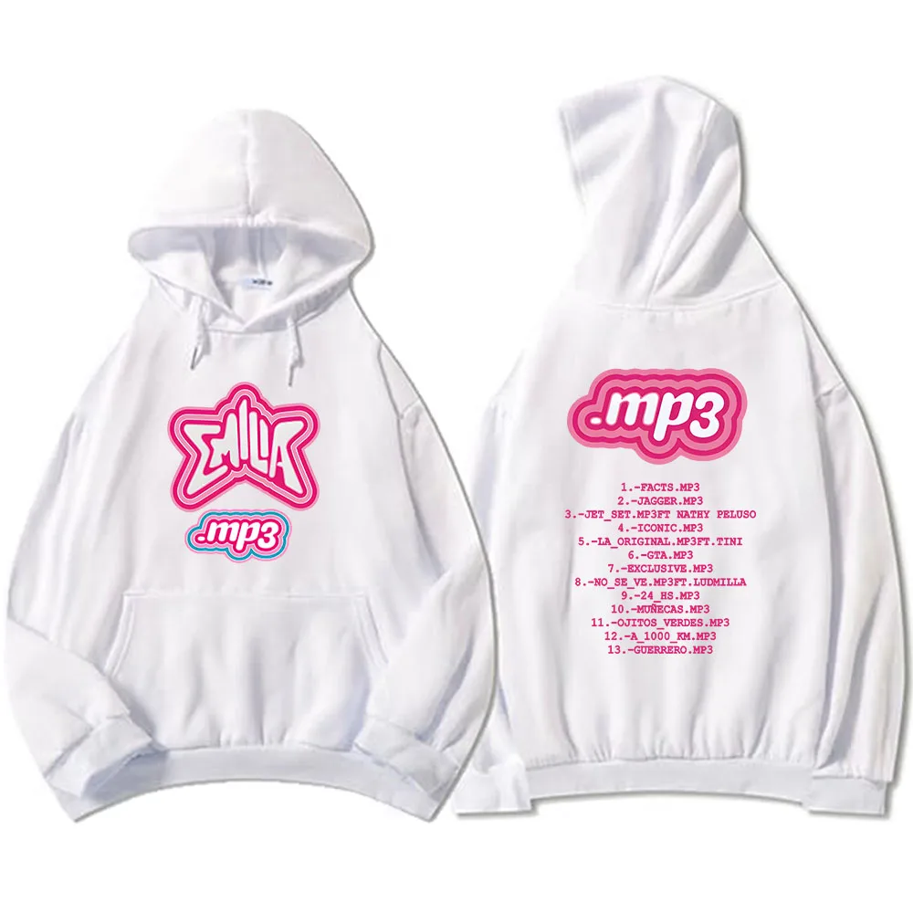 Clothes MP3 Emilia Mernes Hoodies Graphic Printing Sweatshirts Winter Casual Loose Long Sleeve Sudaderas Pink Unisex Soft Hoodie