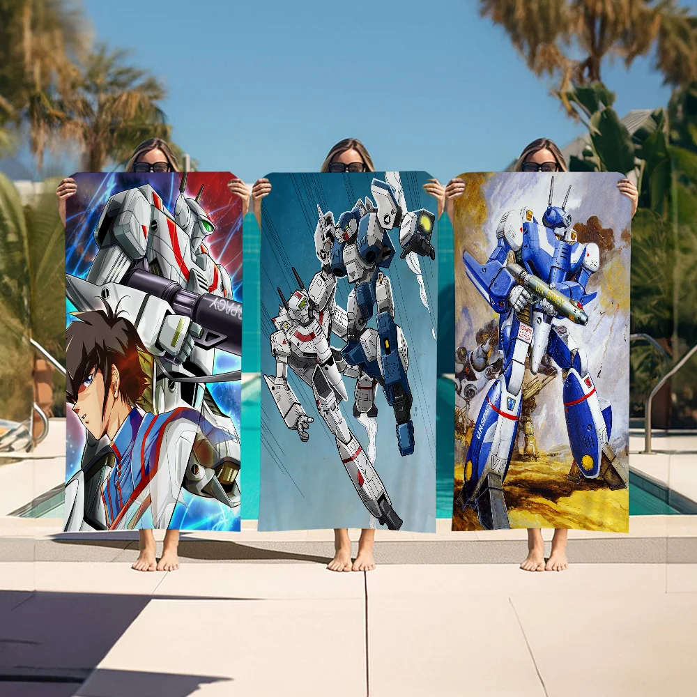 Anime R-Robotech Big Microfiber Beach Towels Quick Dry Towel Sand Beach Towels Pool Towel For Travel Swim Pool Yoga