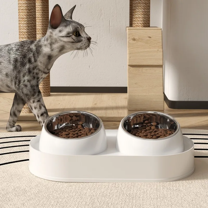 

Dogs Feeding Bowl Kitten Slanted Seramic Bowl To Protect Cervical Vertebrae From Being Knocked Over Pet Feeding Double Bowl