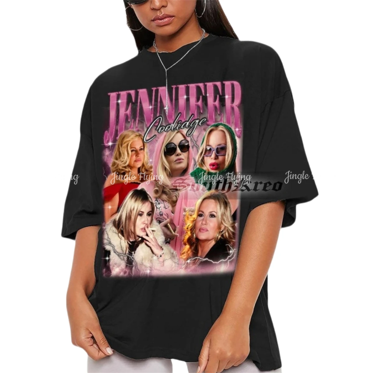 قميص جينيفر كوليدج الكلاسيكي المحدود للجنسين للرجال والنساء في التسعينيات