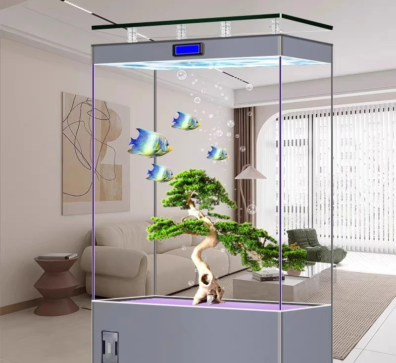 

Fish tank living room household medium and large ultra-platinum fish tank screen partition water-free ecological aquarium