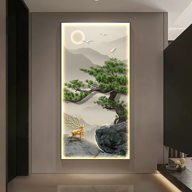 

Chinese Style LED Mural Wall Light - Entrance/Corridor/Living Room Indoor Decor | Hanging Art Painting Wall Light