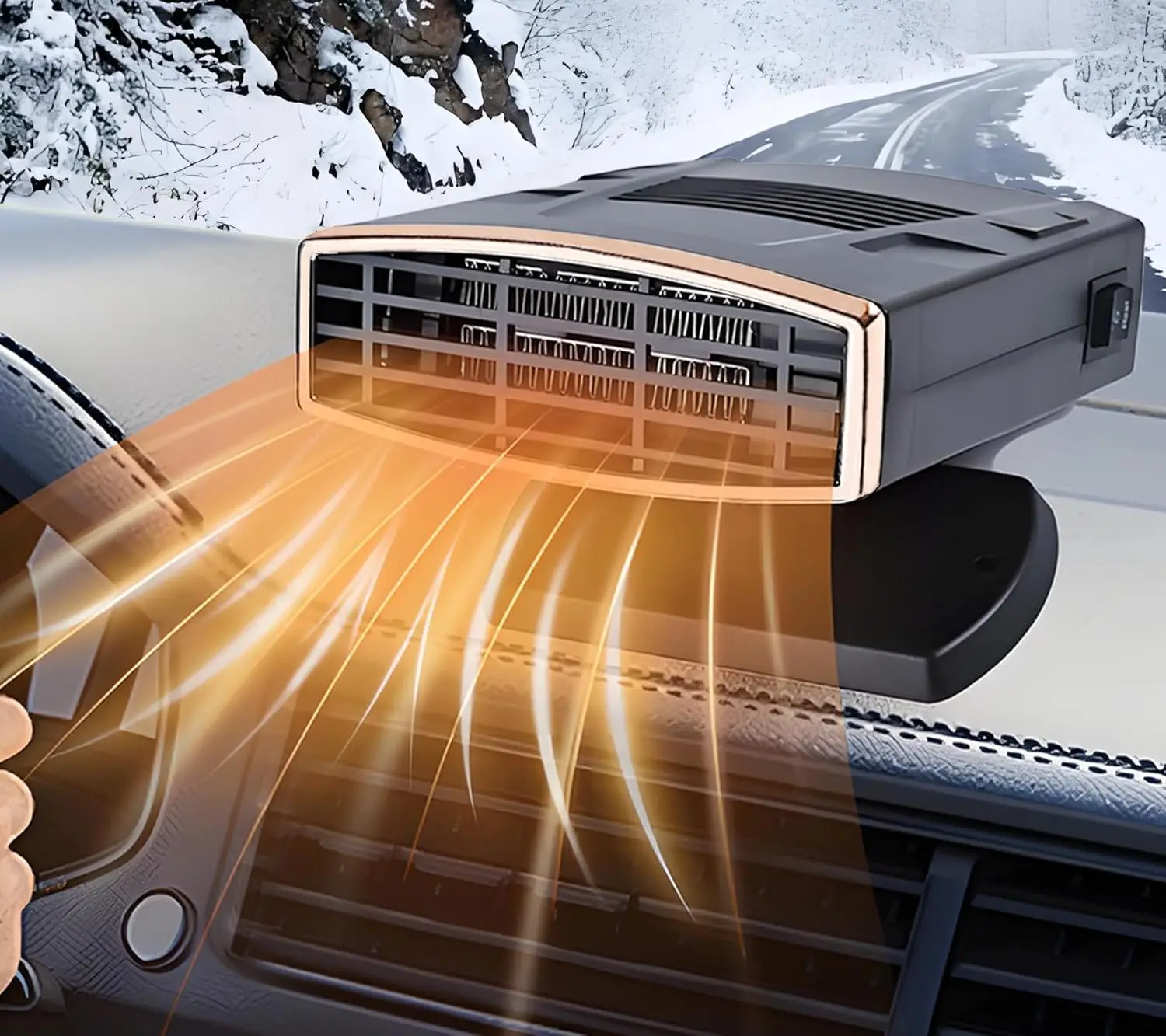 

Портативный автомобильный обогреватель мощностью 200 Вт, 360° ° Вращающийся размораживатель, 12 В, с подогревом/охлаждением 2-в-1