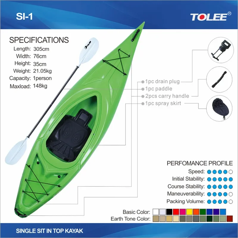 TOLEE Single Seat Inner Kayak High Quality LLDPE Factory Wholesale