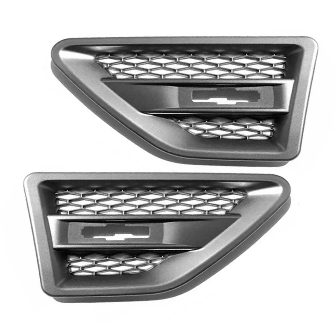 1 Pair Titanium Silver ABS Side Fender Air Vent Grill Cover Trim Fit for Land Rover Freelander 2 LR2 2006-2013 2014 2015 2016