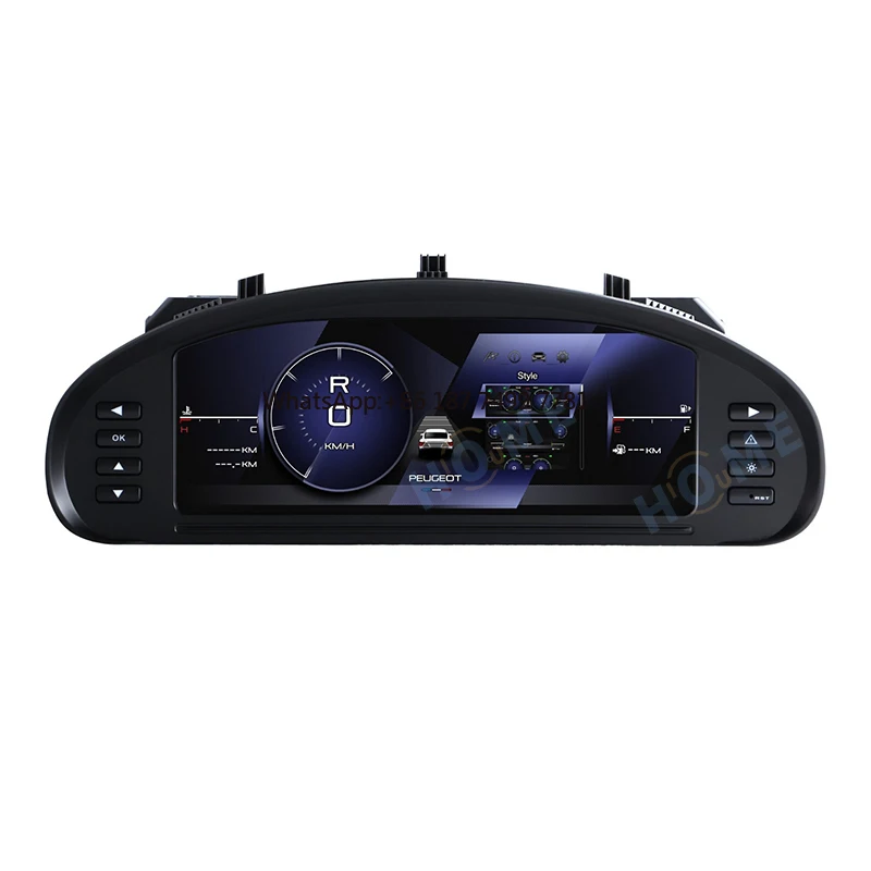

Wireless CarPlay Car Instrument Display Digital Dashboard Screen for . 407 2004-2010 Virtual Panel Speedometer