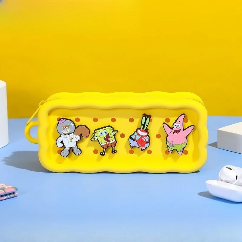 Cute SpongeBob Cartoon Pencil Case Back To School Supplies Hot Sale Premium Dirt-Resistant Fresh Storage Influencer Student Gift