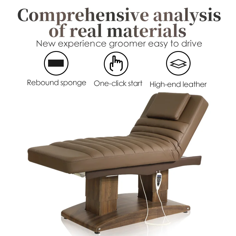أثاث صالون التجميل سرير التجميل الكهربائي قابل للتعديل مسند الرأس تدليك منحنى رمش السرير