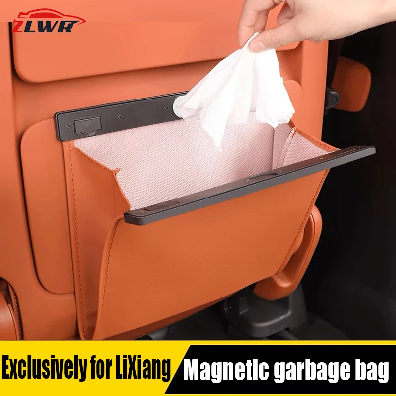 

Suitable for Li Lixiang L7 L8 L9 2022-2024 car rear garbage bag interior car seat back storage bag storage bag accessories