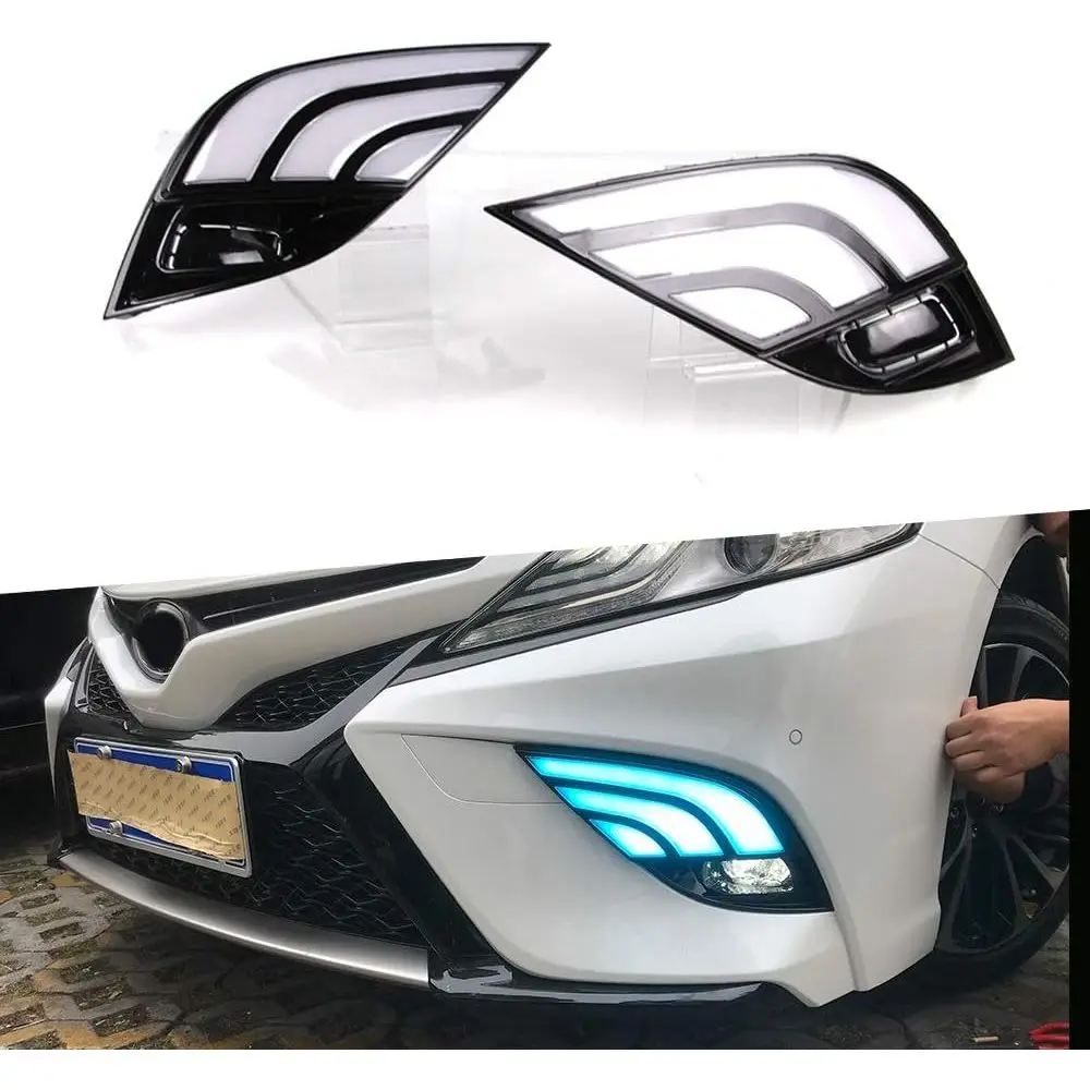 2018-2020 Model LED Daytime Running Lights, 3-Color Front Bumper Replacement Lamp Assembly, Pair (L/R)