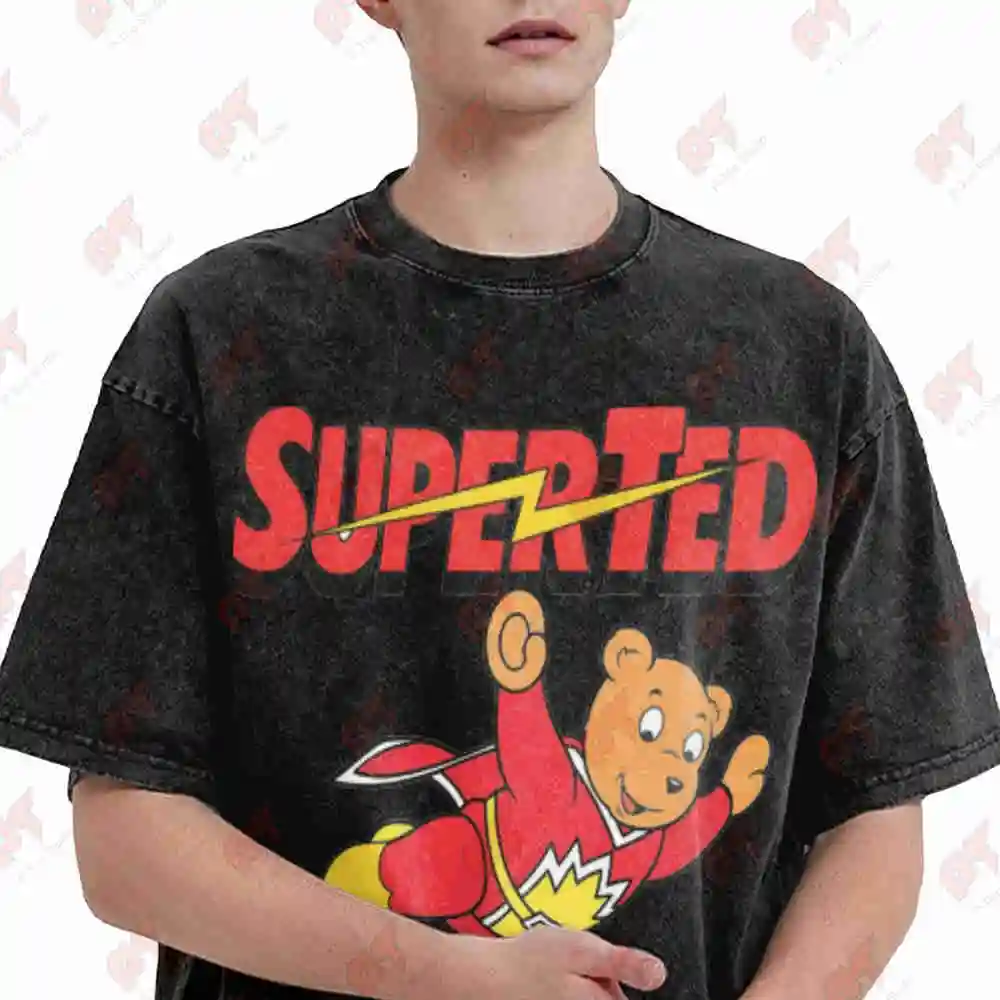 Superted Vintage Washed Tee Pure Cotton T-Shirt