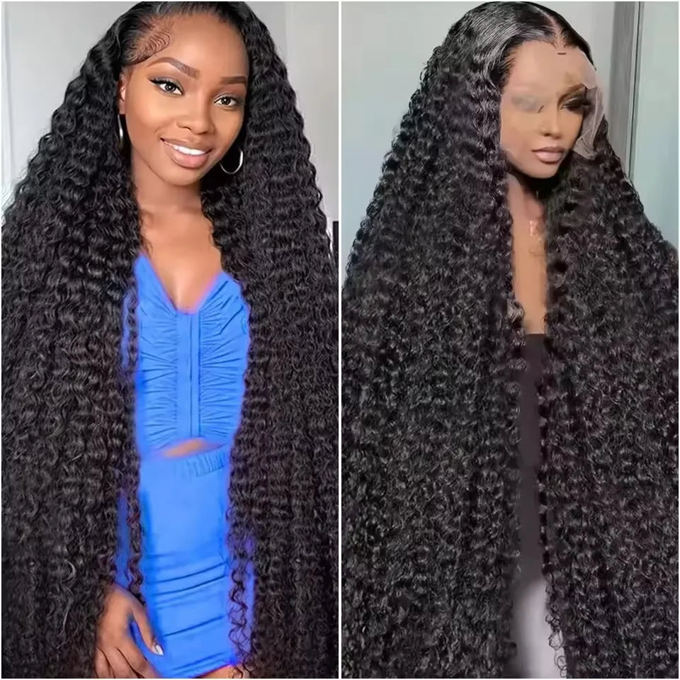 

Парик с глубокими волнами, фронтальный, 13x6, 360, HD-кружево, бразильские кудрявые человеческие волосы, парики с водной волной, 40 дюймов, 13x4, предварительно выщипанный кружевной фронтальный парик