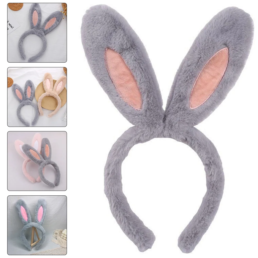 Bunny Dress Headband Rabbit Ear Ears Costume New Year Hair Bands Cartoon Plush Women Accessories