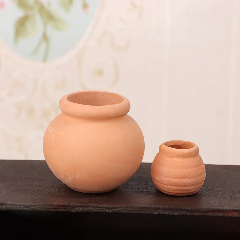 1PC Dollhouse Miniature Imitation Clay Mini Jar Nostalgia Kitchen Accessories For Doll House Decor Kids Pretend Play Toys