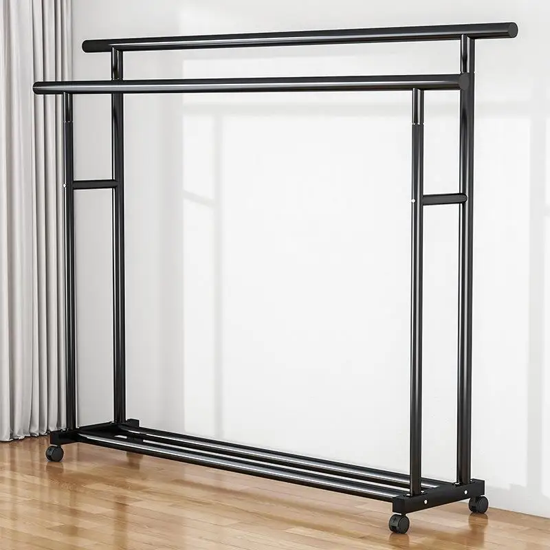 Varal de Chão Reforçado para Roupas, Simples, Portátil, para Quarto e Dormitório, com Suporte para Chapéus, em Aço Carbono
