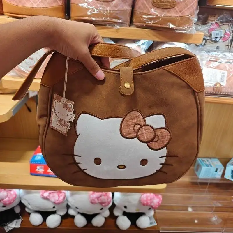 

Новая сумка Sanrio kawaii Hello Kitty с героями мультфильмов, портативная сумка на плечо, стильная милая сумка для девочек, праздничный рождественский подарок для девочек