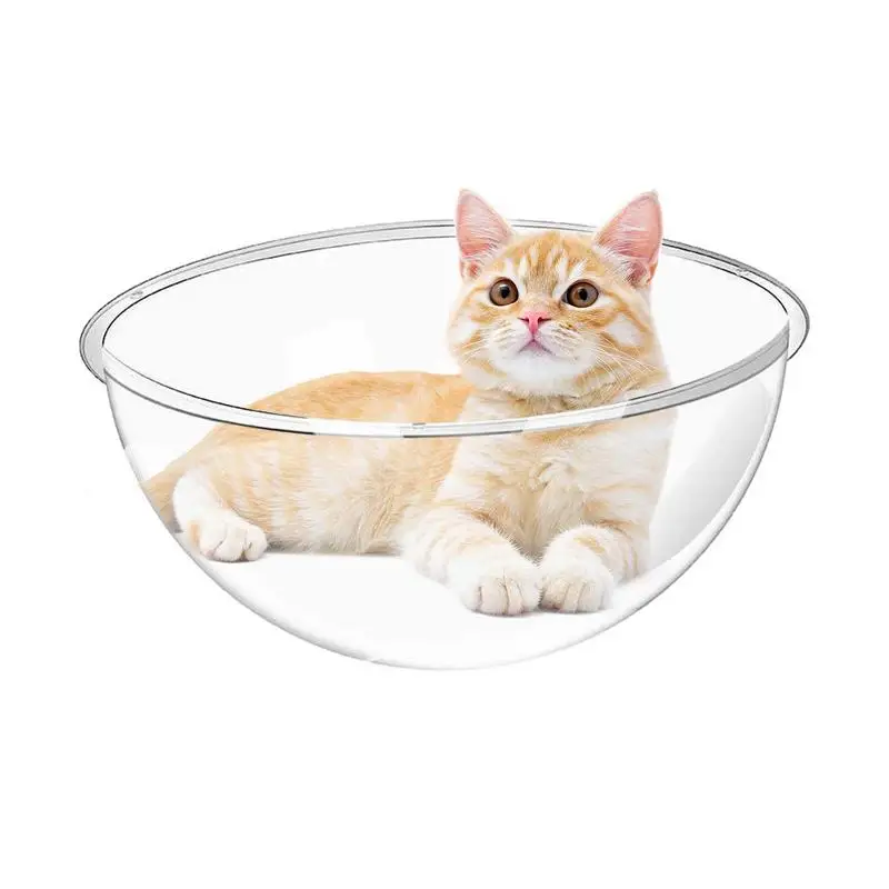 Clear Cat Space Bed Transparent Dome Cover Cat Toy Beds Anti-Scratch Acrylic Nest Hammock Indoor Cat Accessories For Tree Tower