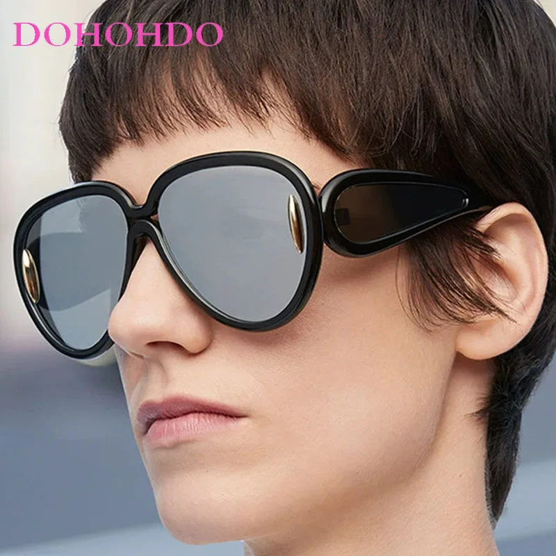 

2025 Fashion Oversized Frame Sunglasses Men Women Brand Designer Unisex Sun Glasses Driving Windproof Goggles UV400 Male Shades