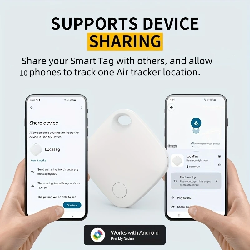 RSH GPS Tracker Android Google Certified Bluetooth Tag Work With Google's Find Hub App Finder for Pixel Xiaomi Items Locator