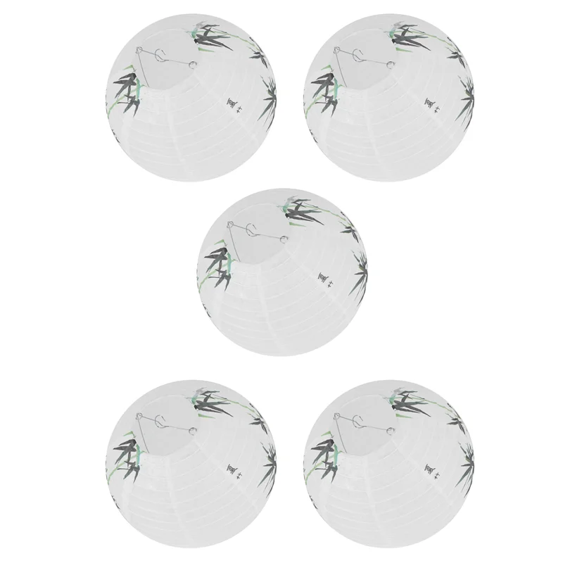 LICE-5 pezzi 30 cm paralume lanterna di carta stile orientale decorazione leggera cinese, bambù