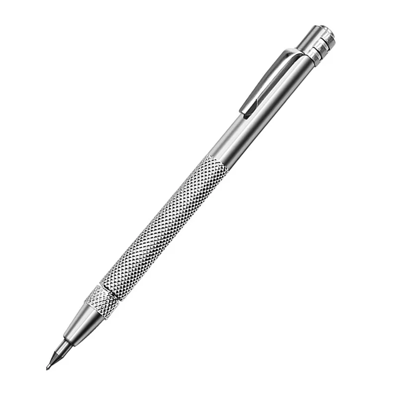 Tungsten Carbide Scriber dengan Magnet, Metal Scribe, dengan Ekstra 24 Ujung Penanda Pengganti dan Penggaris Baja Logam Perak 4 Pak