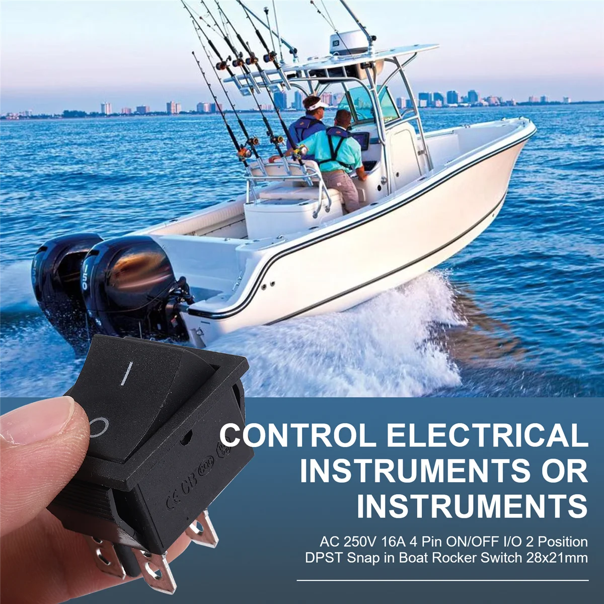 

ABYA AC 250 В 16 А 4-контактный ВКЛ/ВЫКЛ ввод/вывод 2-позиционный DPST защелкивающийся кулисный переключатель для лодки 28x21 мм