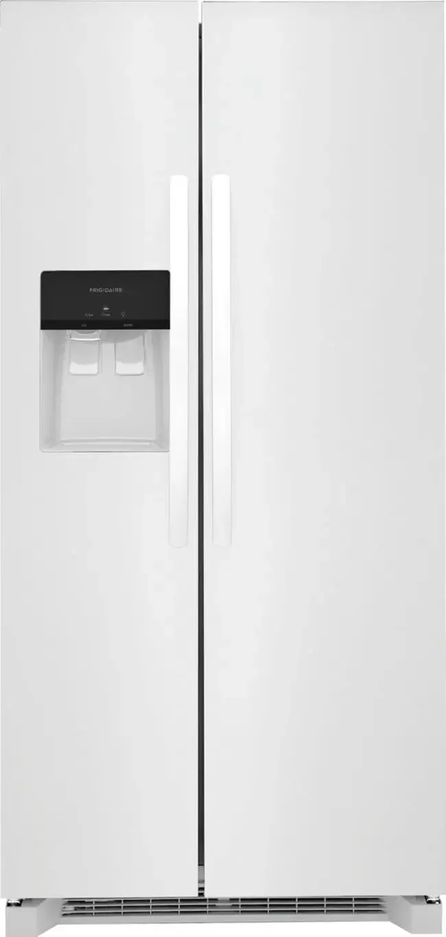 Frigidaire 22.3 cu ft 33 inch Side by Side Side Refrigerator White Standard Depth FRSS2323AW Household Large Capacity Side Refrigerator For Kitchen Garage Food Storage