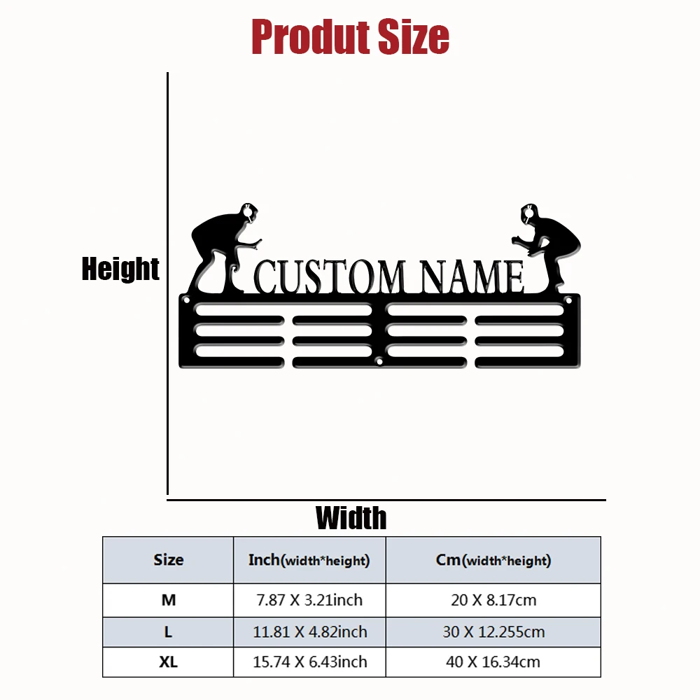 1pc Custom Skating Player Metal Medal Holder,Sports Carnival Hang Metal Wall Art Suitable for Running Marathon Sports Record