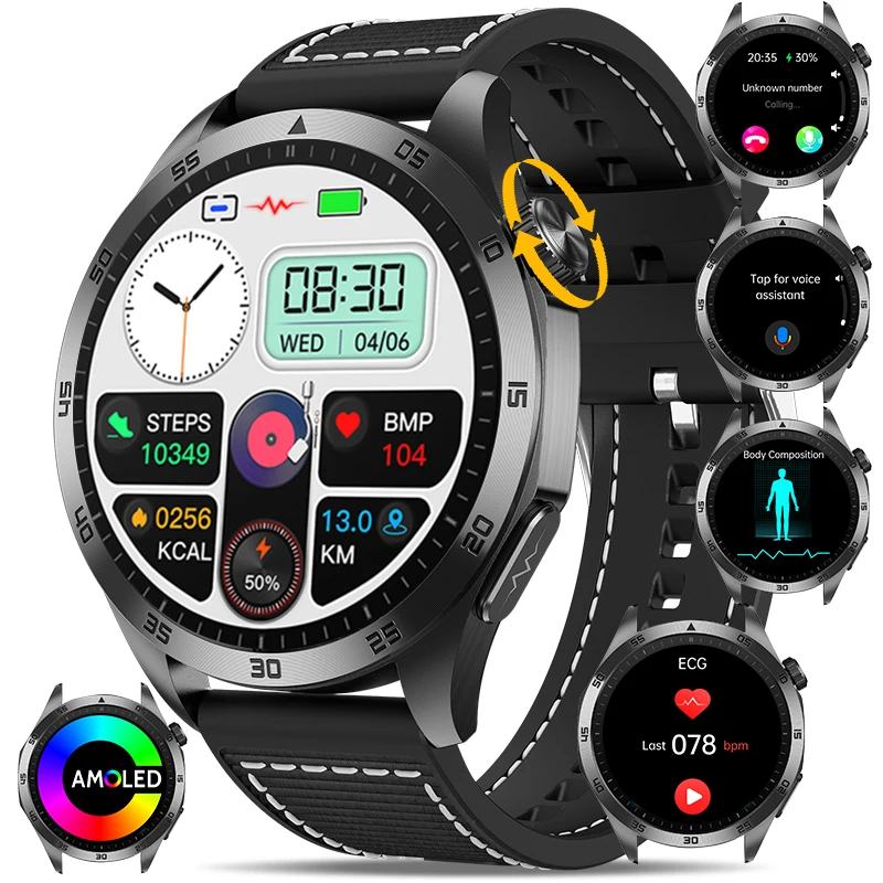

Marsyu New ECG+PPG Health SmartWatch Men Blood Oxygen Uric Acid Body Blood Pressure HD Bluetooth Call Watch For Men Women
