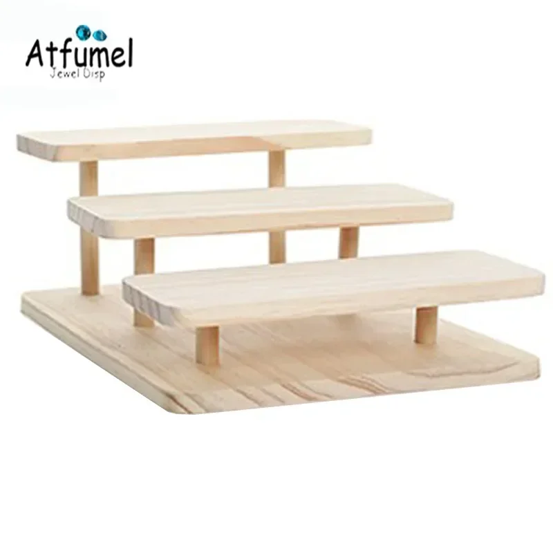 

Wood Necklace Jewelry Display Stand Multi Tiers Perfume Organizer Riser Model Watch Ring Earring Holder Sunglasses Storage Stand