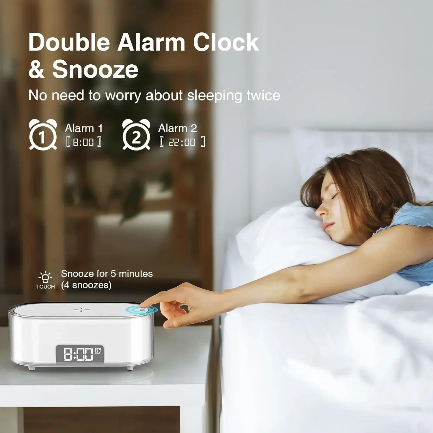 COLSUR S01T 15W Wireless Charging Phone Holder Suitable for IPhone Xiaomi Huawei LED Sunrise Alarm Clock Natural Sound Sleep Aid