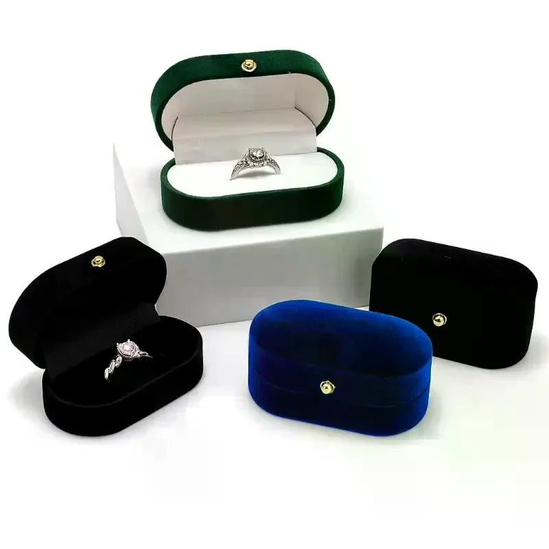 /HTF/PCS Felt Ring Box Mini Portable Ear Stud Jewelry Box Wedding Ring Pair Box Jewelry Storage Box 1
