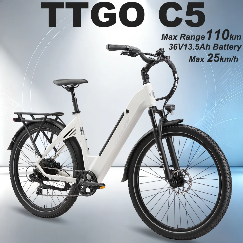 TTGO C5 E-Bike Niedriges Einstiegsrahmen,27,5"x2,4",250W 648Wh Akku,E-Bike Erwachsene,Bis 130km Reichweite,70Nm Hintermotor,Rahmen,7-Gang,Hydraulische Scheibenbremsen,Räder Frauen Männer,Stadt E-Bike.