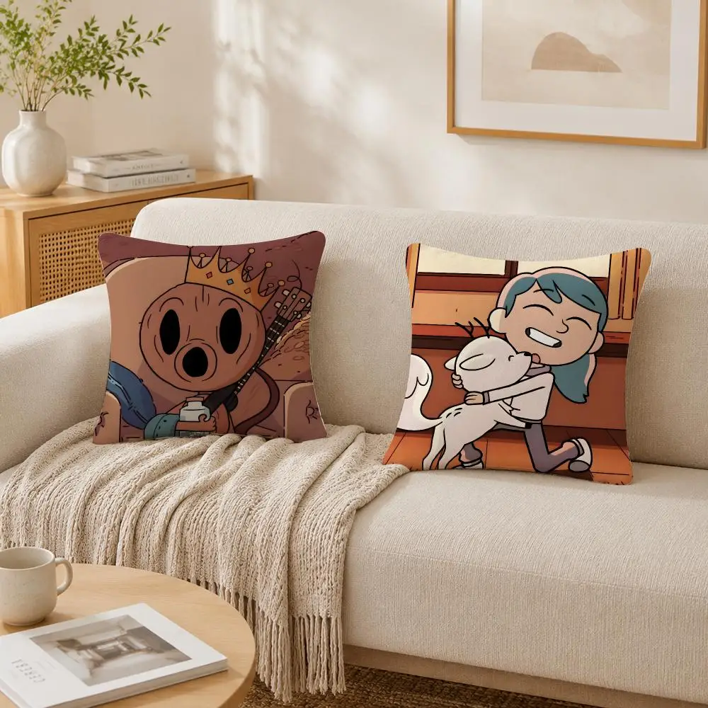 Cartoon H-Hilda Cushion Cover Plush Decorative Pillow Case With Hidden Zipper Cutecore Room Decor For Home