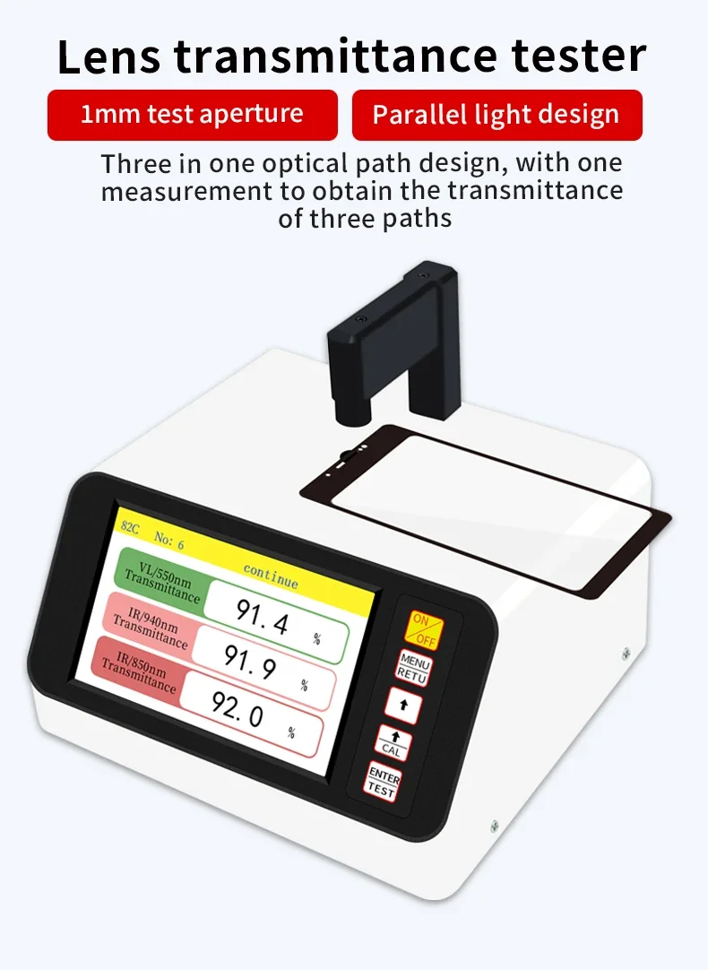 82C Lens Transmittance Tester Ink Small Hole Infrared Thermal Insulation Film Sunglasses Visible Light Transmittance Meter