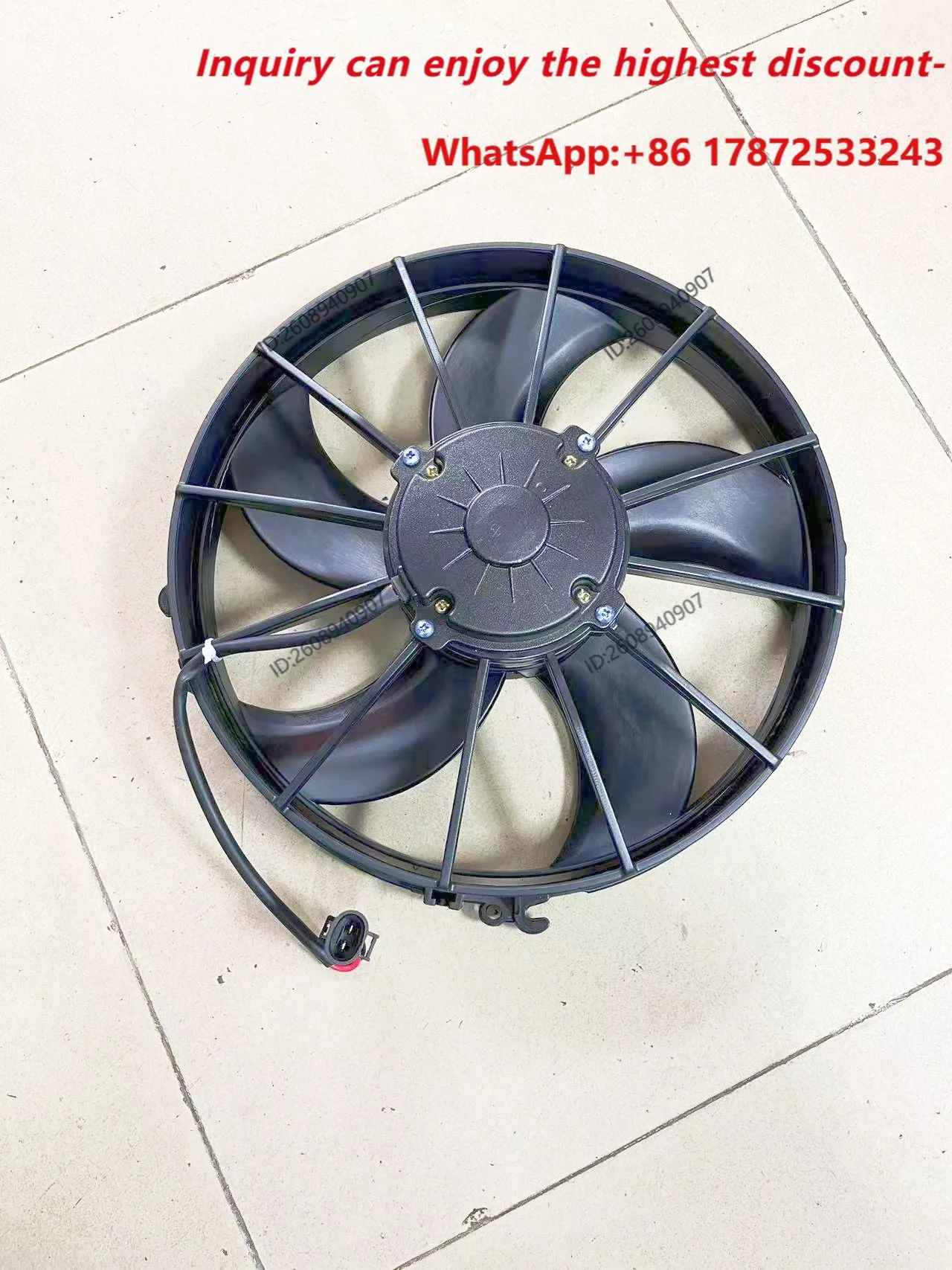 Five leaf curved condenser fan for cooling, suitable for bus, coach, tourist bus, school bus air conditioning condenser