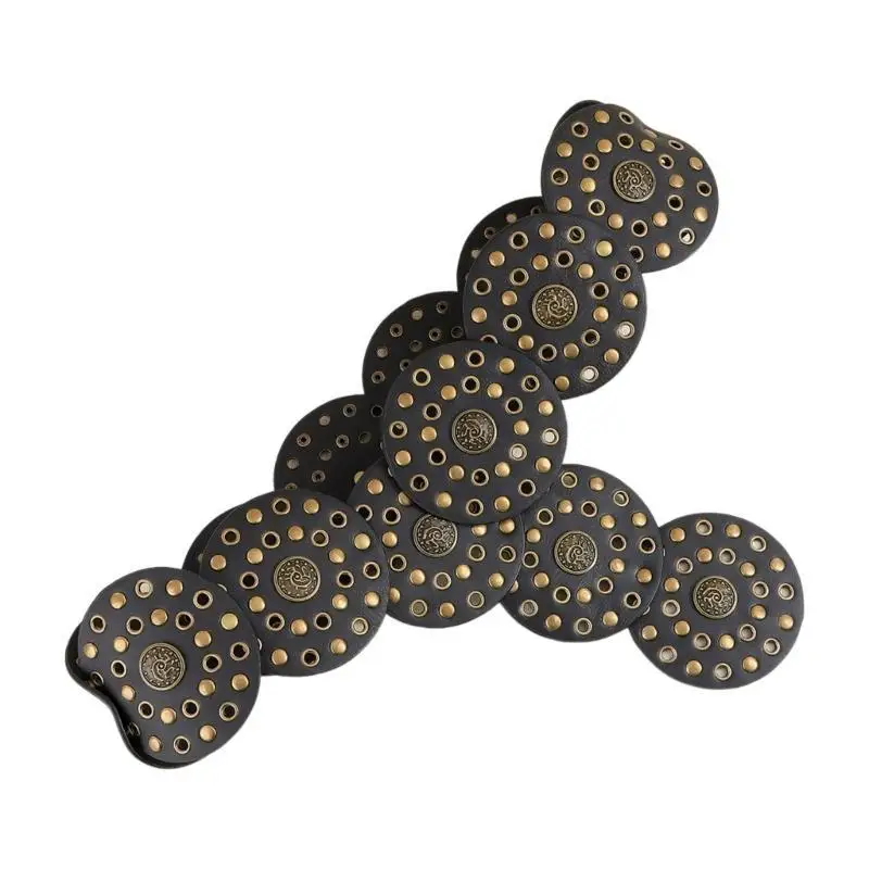 

652F Harajuku подростковый пояс с резным цветком и заклепками, износостойкий пояс из искусственной кожи, поясные ремни для юбка,